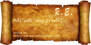 Répássy Ernő névjegykártya